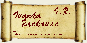 Ivanka Racković vizit kartica